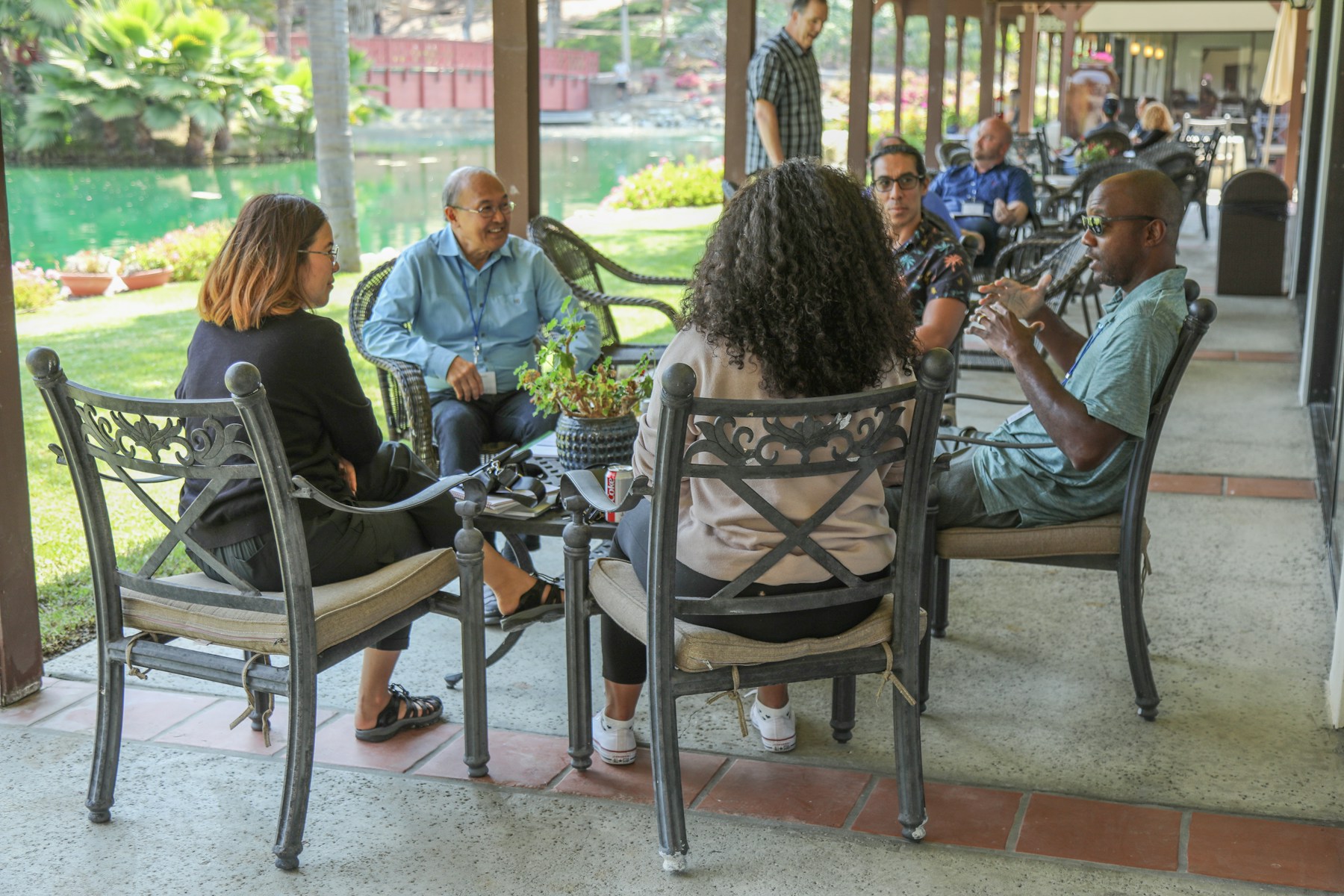 Church leaders in a small group conversation